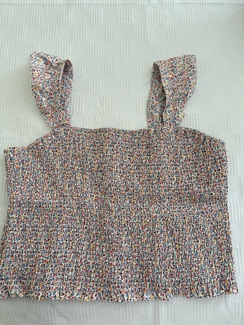 Old Navy Multi-Color Smocked Floral Crop Top
